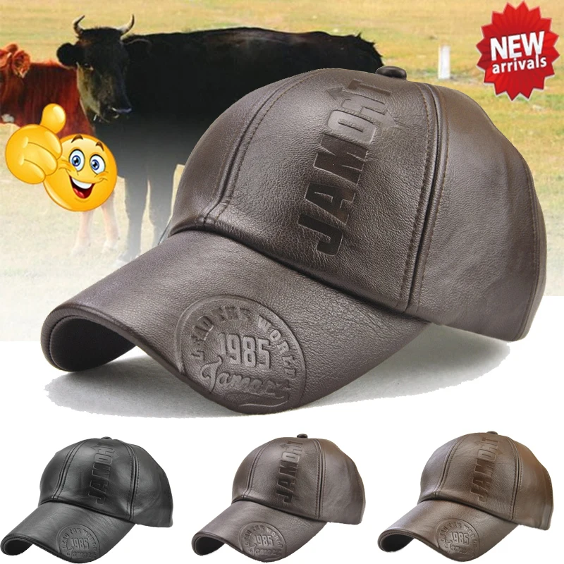 Leather Baseball Cap Men's Fashion Sports Caps Army Military Hat Man Baseball Cap British Vintage Cowhide Leather Hats baseball cap baseball caps
