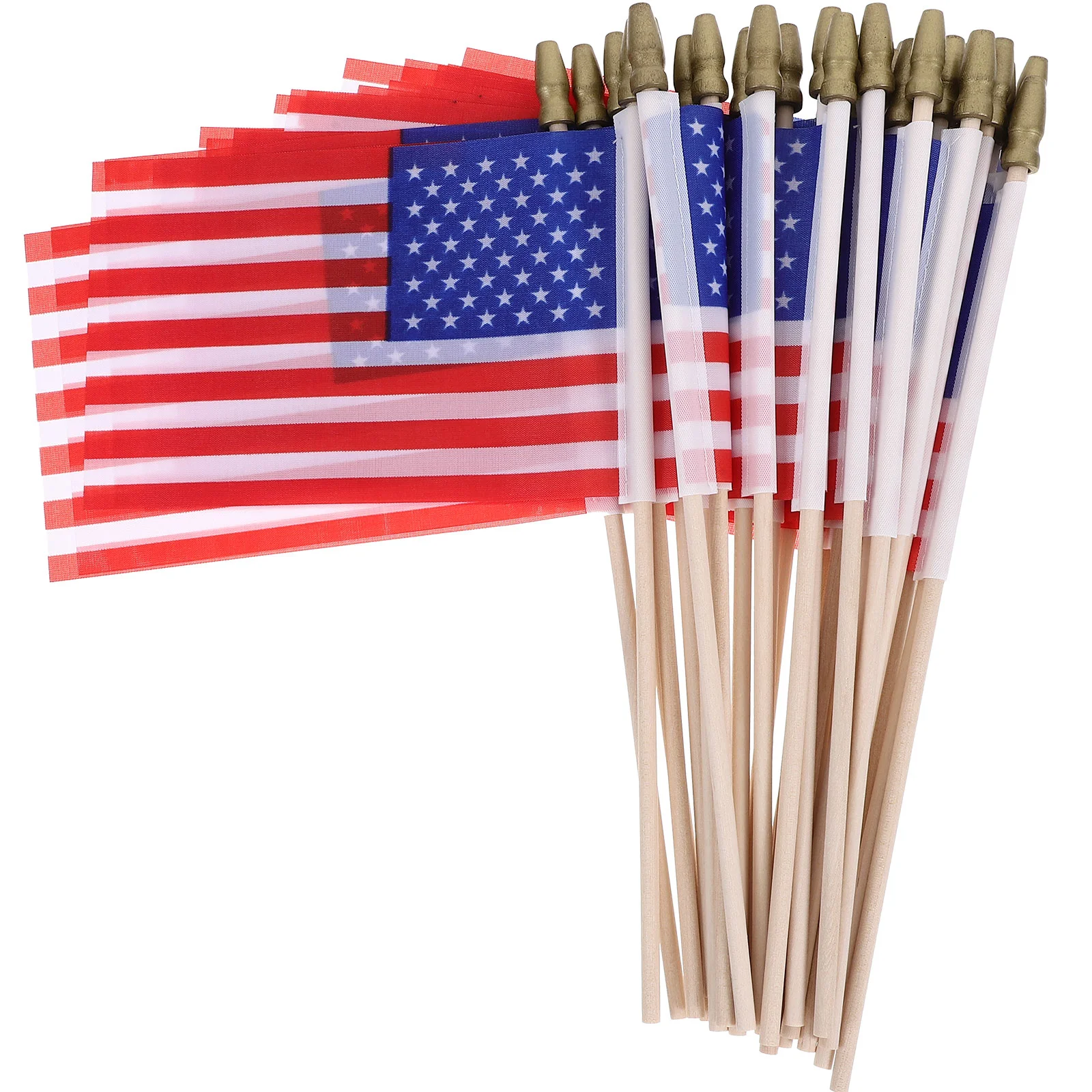 

40pcs American Flags Hand Waving Flags Small USA Flags Sports Meeting Flags for Memorial Day Patriotic Party