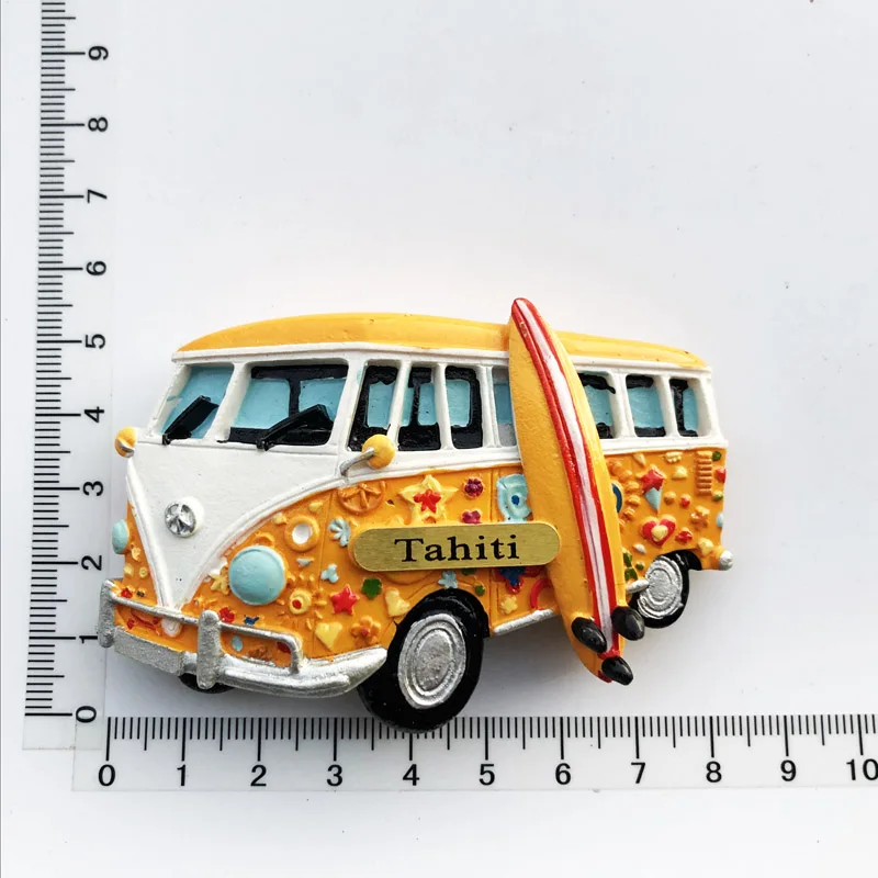 

Желтый туристический автомобиль Tashili, дизайнерский магнит на холодильник, подарок, украшение из смолы, туристический сувенир