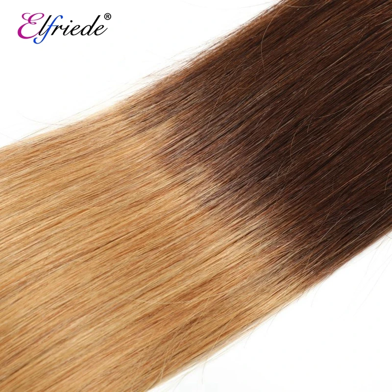 Elfriede #1B/4/27 Straight Ombre Colored Human Hair Bundles Human Hair Extensions 3/4 Bundles Deals Sew In Wefts