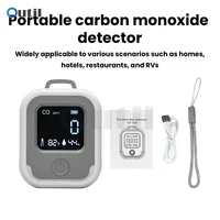 เครื่องตรวจจับคาร์บอนมอนอกไซด์แบบพกพาสำหรับการเดินทางพร้อมหน้าจอ LCD จอแสดงผล CO/อุณหภูมิ/ความชื้นแบบเรียลไทม์ พร้อมระบบแจ้งเตือน สำหรับบ้าน โรงแรม รถบ้าน 4