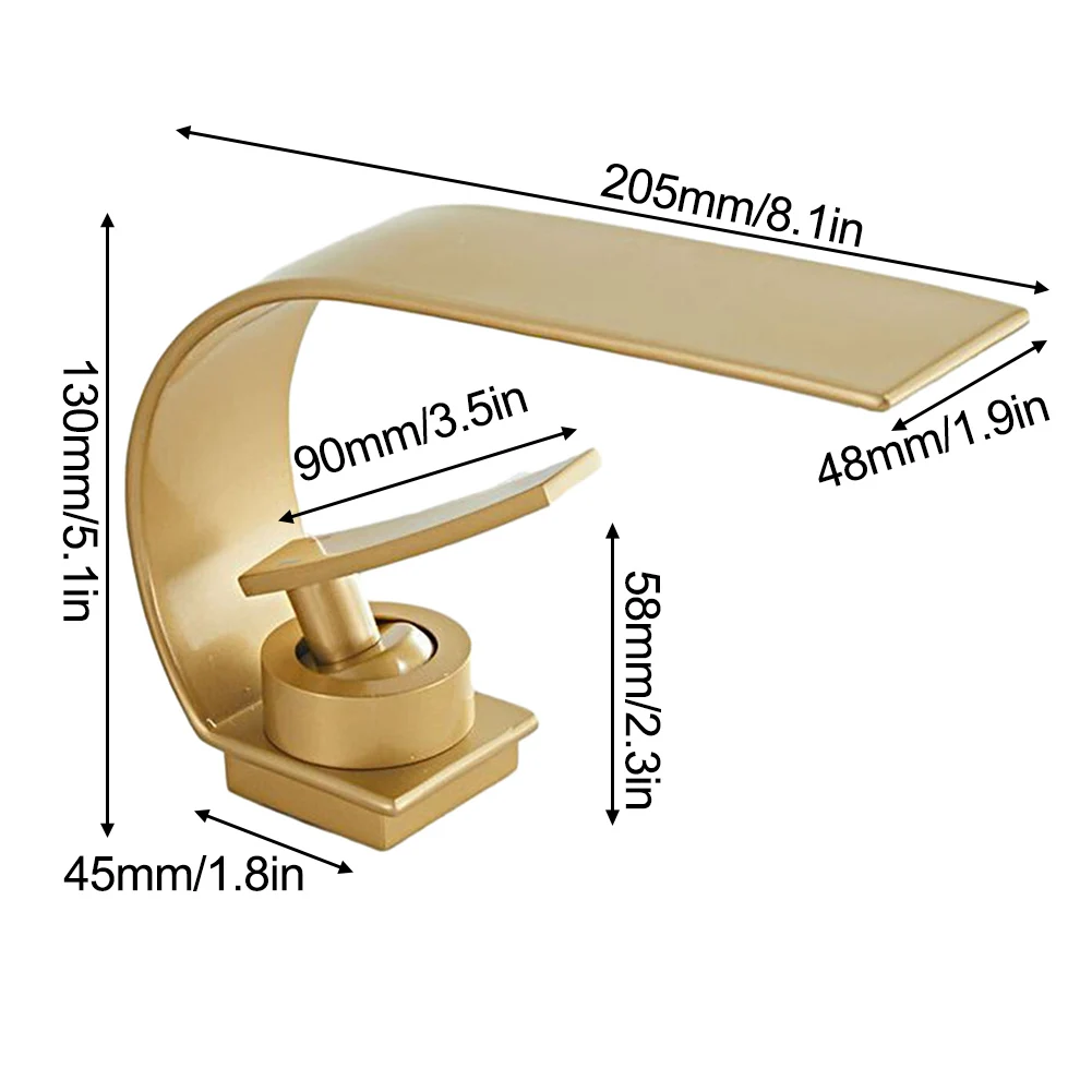 1pcs toilets Basin Faucet Waterfall Brass wall-mounted basin faucet hot and cold Bathroom Plate Home Parts