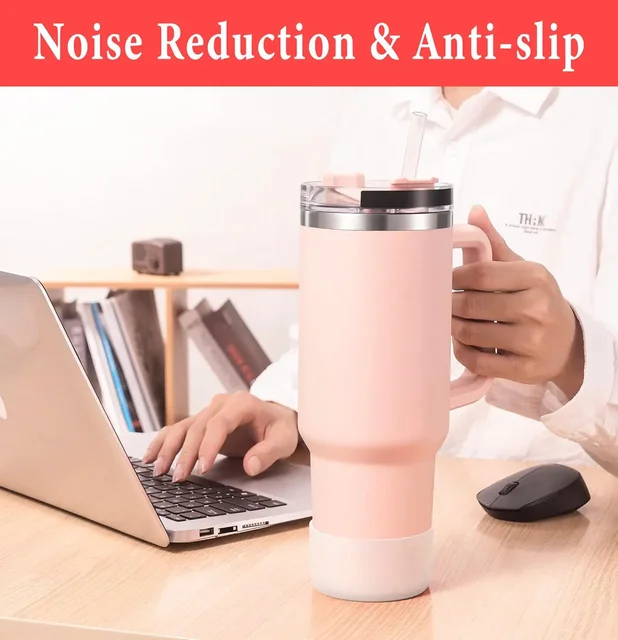 2Pcs Silicone Boot for Stanley Cup Accessories Tumbler Protective Cup Bottom Sleeve Cover Fits 30oz 40oz 5