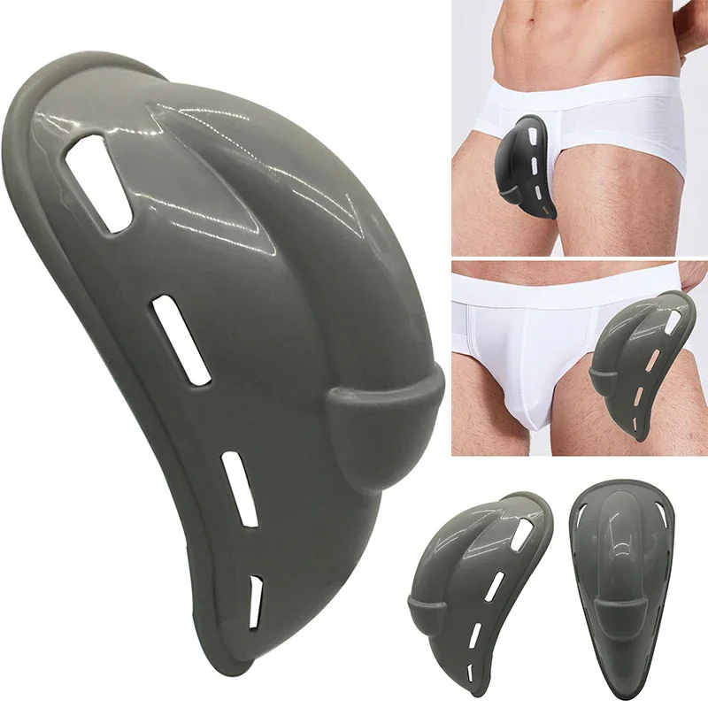 Men Enlarge Breathless Bulge Pouch Protection Push Up Cup Brief Breathable Solid Color Underwear Swimwear Comfortable Male Pad