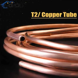 Soft Red Copper Tube 99.9% T2 Copper Coil Air Conditioning Pipe OD2/3/4/6/8/10/12/14mm