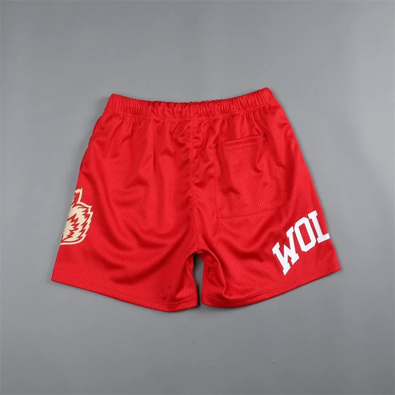 Summer New Men's Shorts Sports Casual Mesh Shorts Quick Drying Breathable Printed Outdoor Beach Pants Running Training Shorts