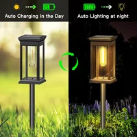 2PCS Outdoor Tungsten Filament Bulb Solar Lamp Waterproof Landscape Light Solar Powered Lawn Decoration Lamp for Garden Pathway 1