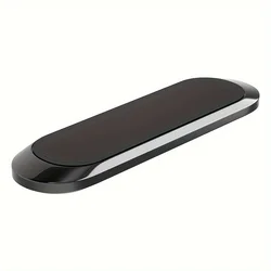 Universal Compact Magnetic Car Phone Mount - Self - Adhesive Aluminum Dashboard Holder with Strong Magnet for Secure Auto Navigation (Black)