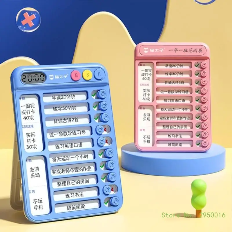 Chores Chart for Kids Portable Self-Discipline Chores Chart Daily Checklist Board Routine 12 Chore Cards