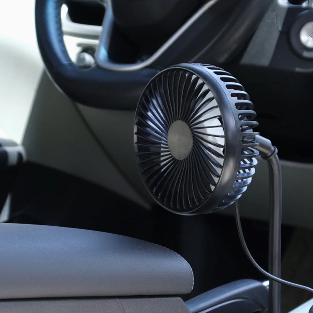 USB 3 Speed Auto Cooler Fan Powerful Quiet Portable Car Cup Holder Fan Rotatable for Car Van Truck SUV RV