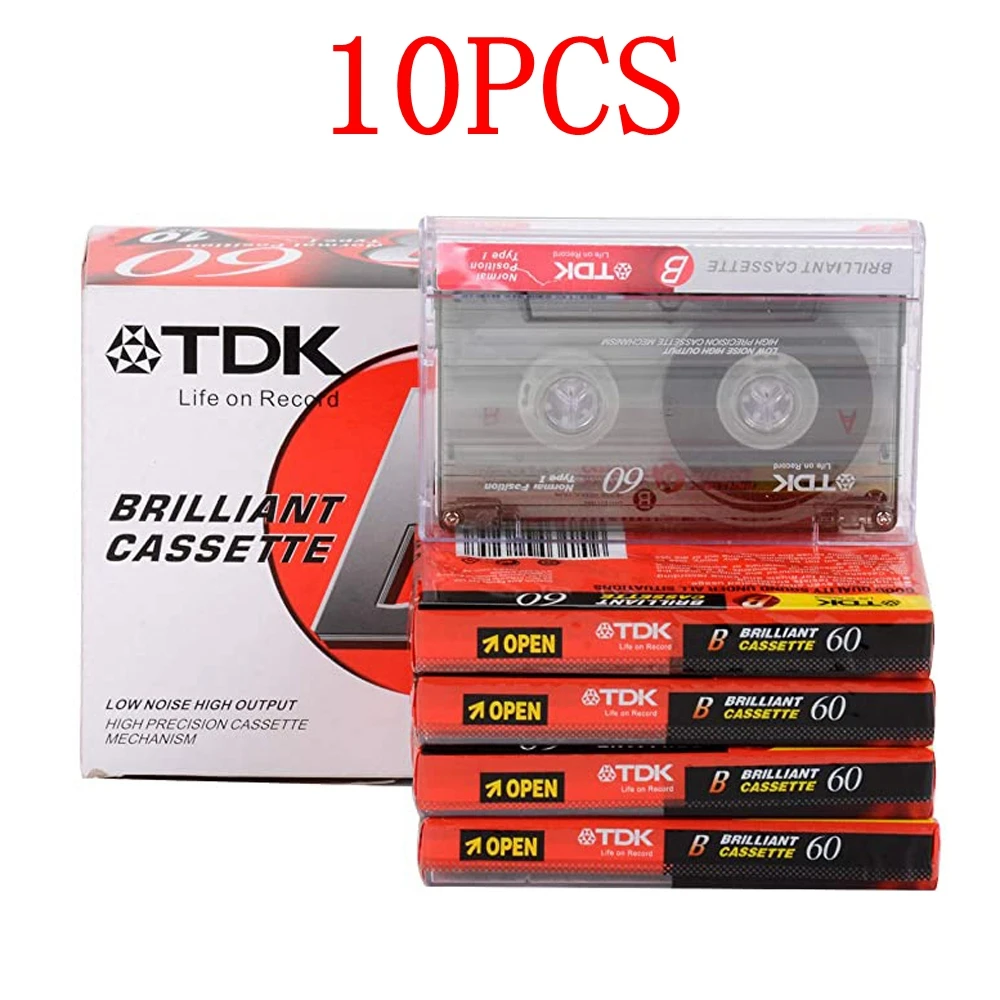 Standard Cassette Blank Tape Player 10PCS Empty 60 Minutes Magnetic Audio Tape Recording For Speech Music Recording cassette tape player audio cassette tape