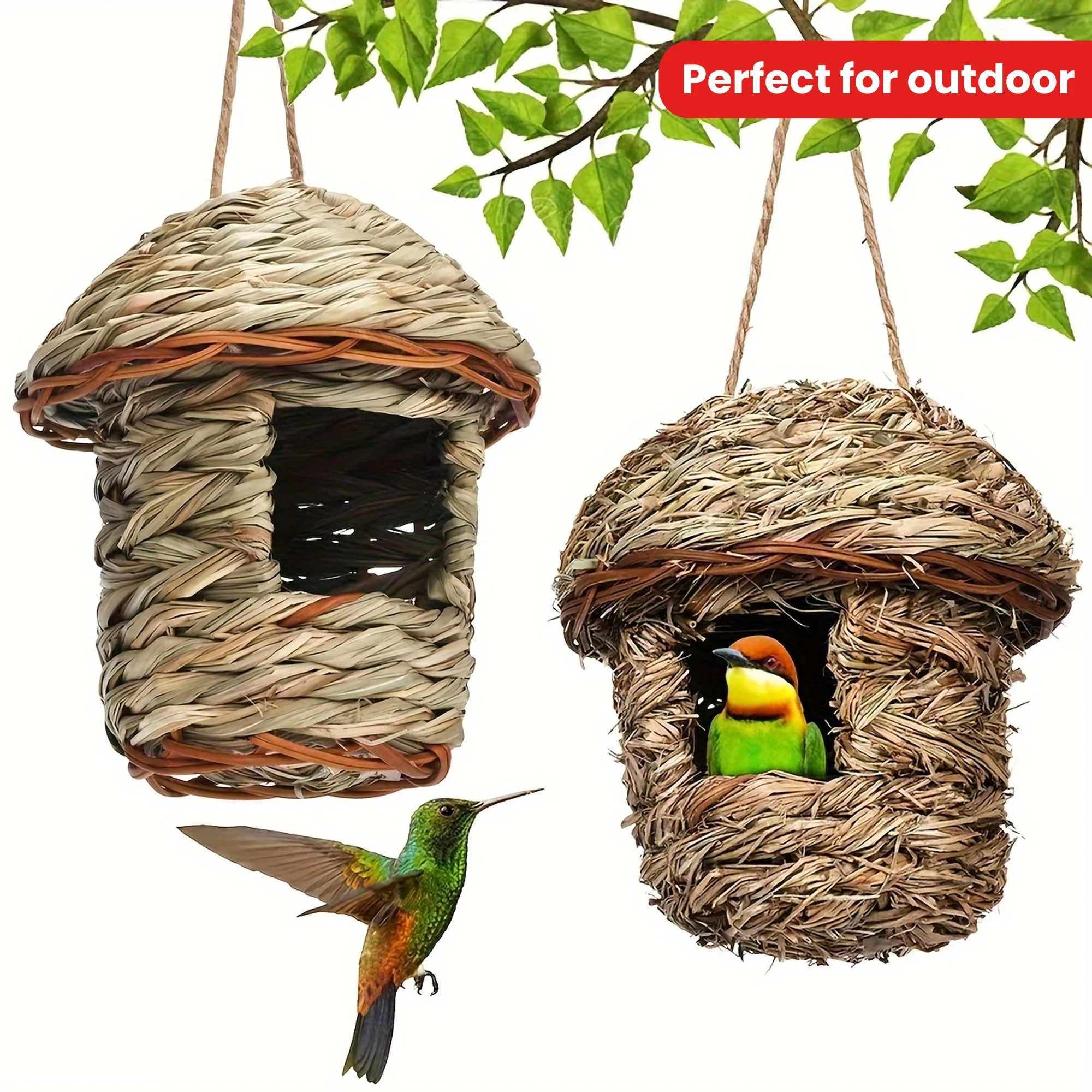 Hand-woven grass birdhouse High-quality garden decoration outdoor birds