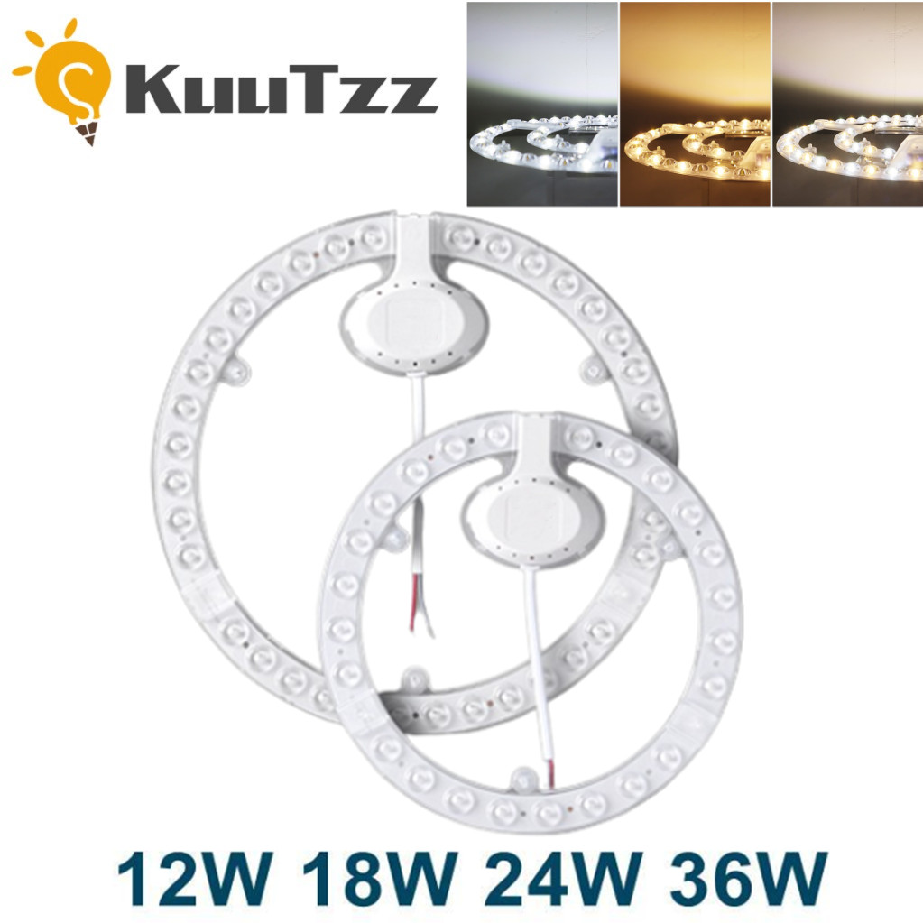 KuuTzz LED Ring PANEL Circle Light 36W 24W 18W 12W SMD2835 LED Round Ceiling board lamp  AC 220V LED Replace Energy Saving Wicks