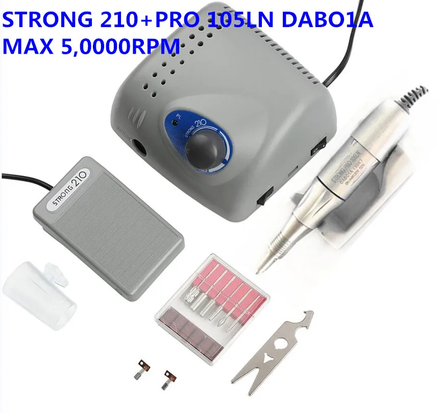 Аппарат-authent-strong-50000-pro-105ln-dabo1a-для-маникюра-и-педикюра-фрезер-Электрический-мощностью-65-Вт-210-об-мин