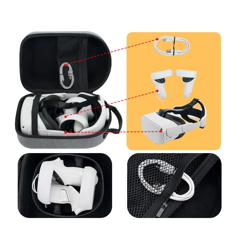 Hard Storage Bag For Oculus Quest 2 BOBOVR F2 M2 Strap Quest 2 VR Carrying Case For Masiken M3 VR Strap Controllers Accessories