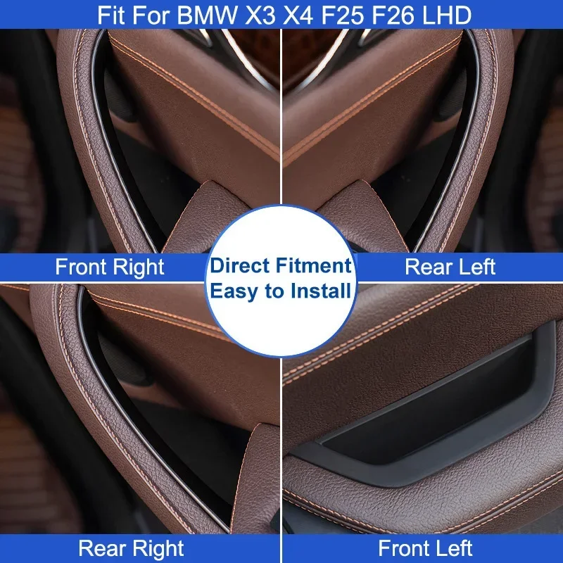 자동차 내부 도어 핸들 커버 ABS 도어 핸들 내부 그립 액세서리 도어 풀 교체용 BMW X3 X4 F25 F26 2010-2017