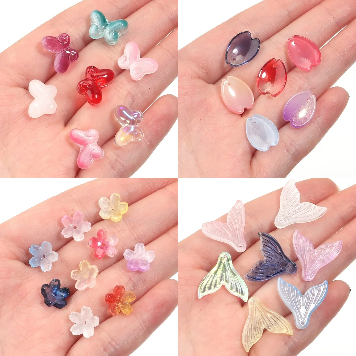 100 Perline A Forma Di Farfalla Miste – Ciondoli In Plastica Colorati Per Creazione Gioielli Fai Da Te