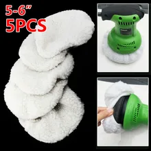 

5 Pieces/set 5-6 Inch Polishing Pads Valve Cover Cushion Soft Wool White Quality Car Polisher Waxing Polishing Pads