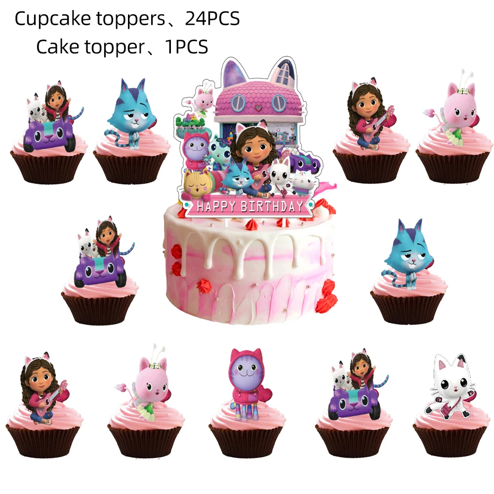 Hot Gabby Doll House Cake Decoration Hand Cupcake Toppers Sling Birthday Decoration Kids Girls Party Supplies Baby Shower Favors 24pcs lot happy birthday party cartoon robot theme cake picks decoration cupcake toppers baby shower boys kids favors supplies