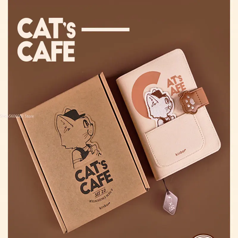 Cat Cafe Handbook Gift Set A6 Scrapbook Birthday Gift Graduation Women's Cute Diary Notebook Teacher's Day