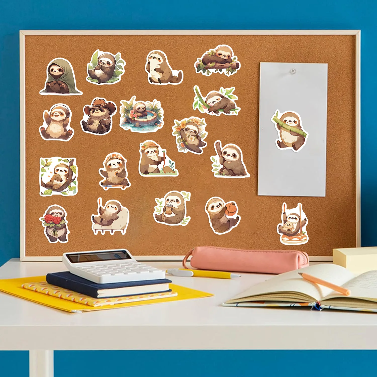 10/30/50/100pcs cartoon Cute Sloth Stickers For Suitcase Skateboard Laptop Luggage Phone Car Styling DIY Pegatinas