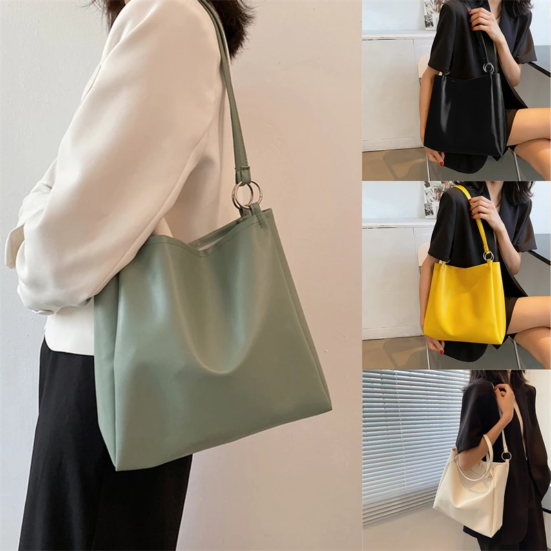 Sac à main en cuir PU solide pour femme, sac à documents de grande capacité, sacs initiés, sacs fourre-tout rétro féminins, sac à main de haute qualité, mode