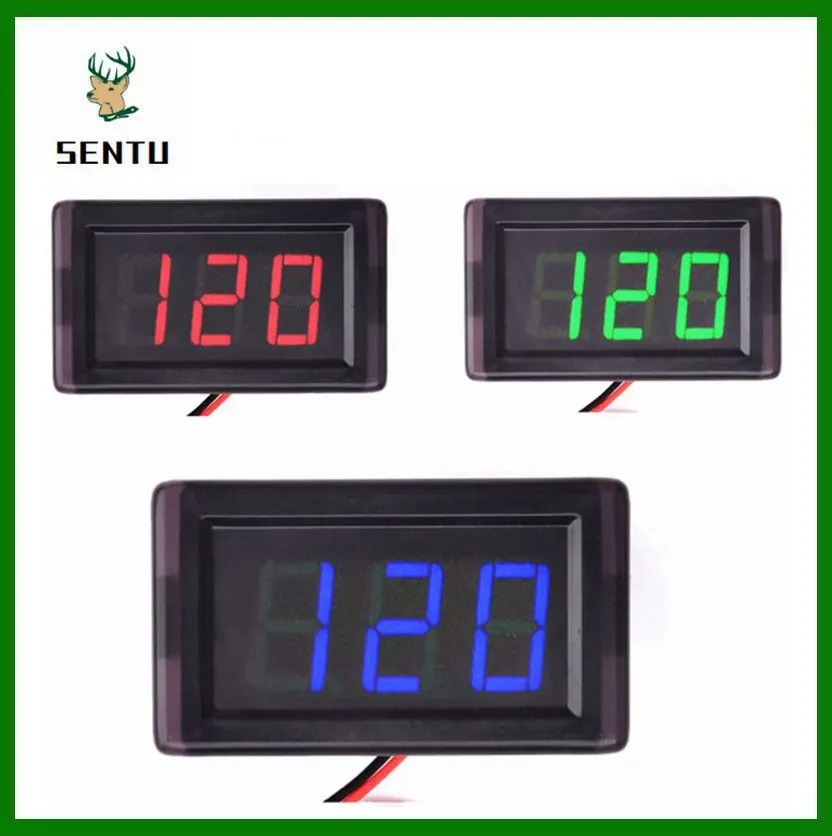 Digital Voltmeter 0.56 Digital Voltmeter DC5-120V For 12V 24V 96V Electromobile Motorcycle