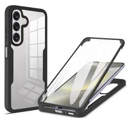 Enhanced Clear 360° Shockproof Phone Case with Silicone Screen Protection - Galaxy A32 5G (QC360 - Black)
