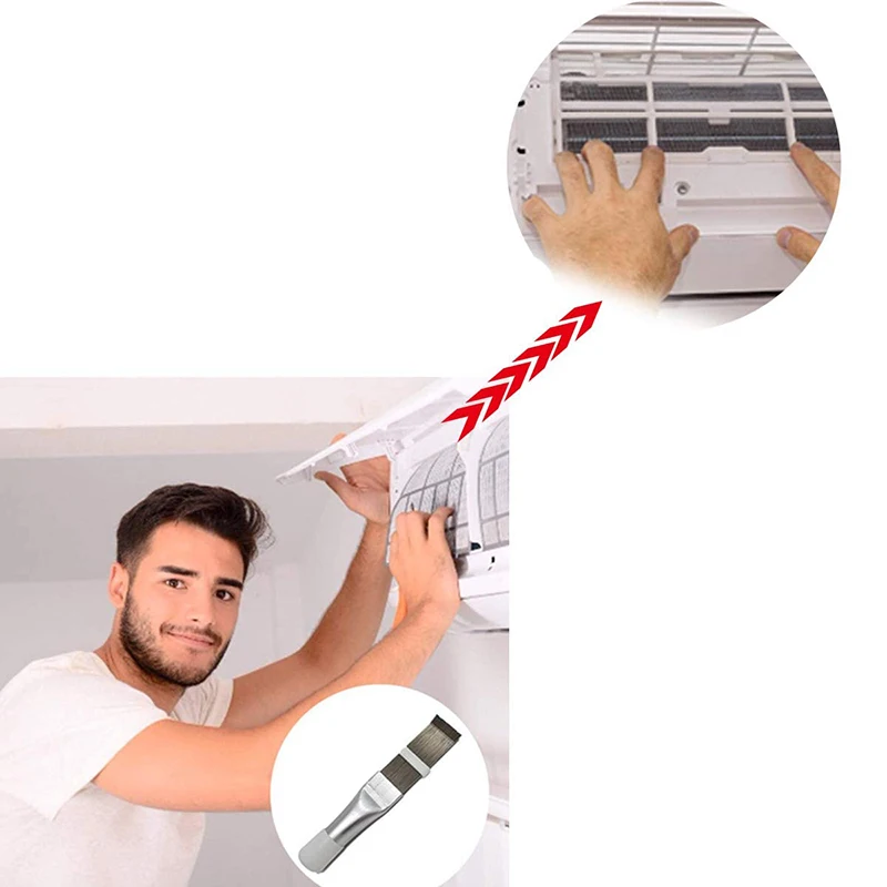 Air Conditioner Fin Comb Stainless Steel Condenser and Radiator Fin Straightener Cleaner Maintenance Tool