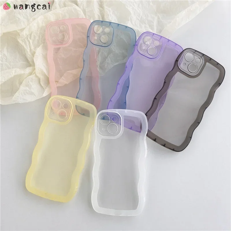 Per Iphone 15 14 Plus 11 12 13 114 Pro Max Xs Max Xr X 7 8 Plus Se Custodia Per Telefono Wave Creative Candy Colors Custodia Colorata In Tinta Unita