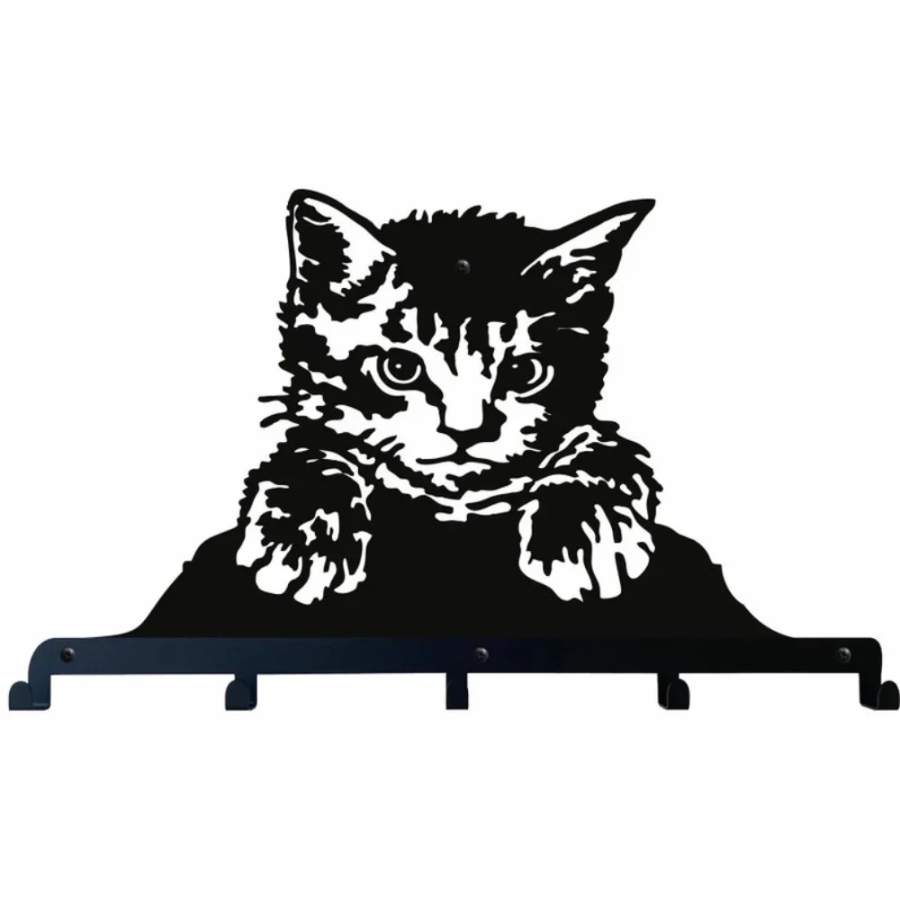 

Cute Little Cat Metal Wall Hanger - Perfect for Coats, Hats, Keys, and More - Home Decoration Towel Rack, Coat rack