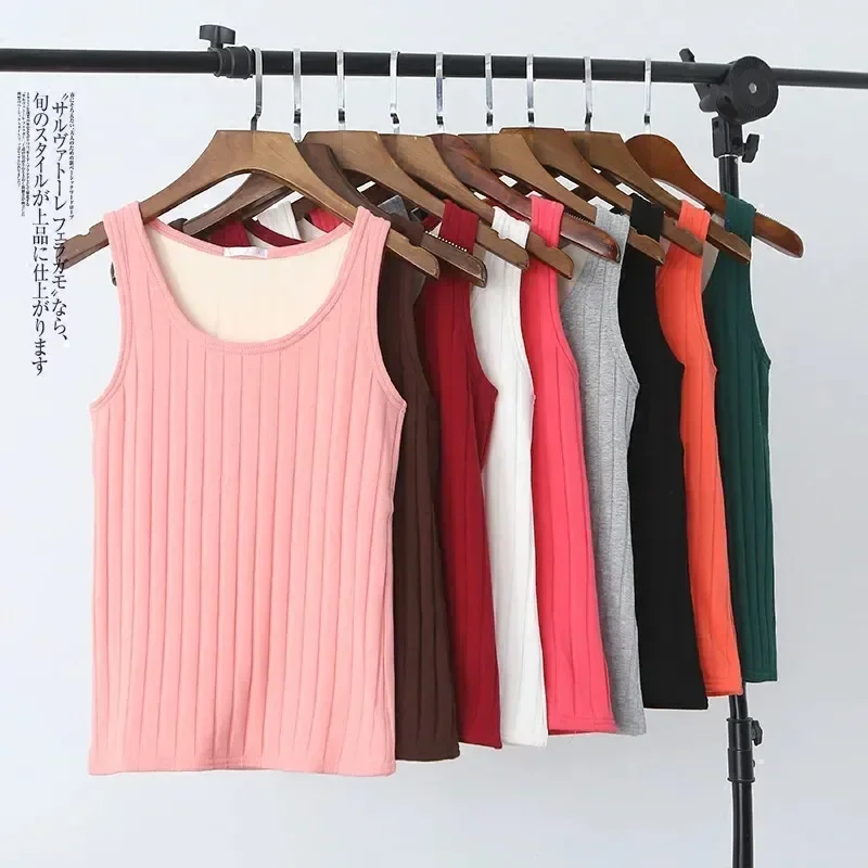 

Neck Spandex Vest Thermals Underwear Solid Warm Body Shaper Sleeveless Slim Sexy Seamless Thermal Winter Women Tops Top