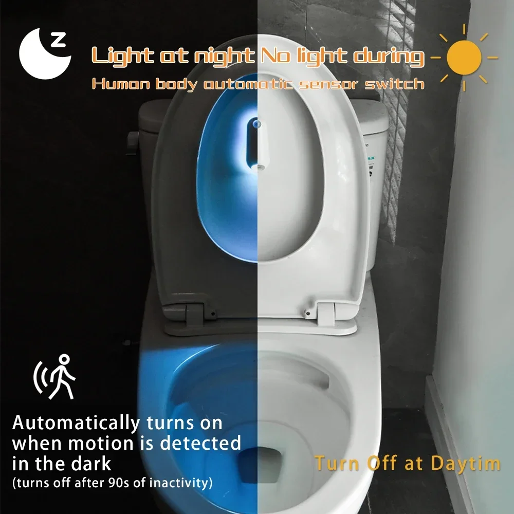 Multicolor Motion-Sensing LED Night Light with USB-C Charging and Light Sensor