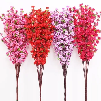 Artificial Peach Blossom Livingroom Ornaments Fake Tree Landscaping Decoration 65cm Bendable Fake Flower Festival Decoration 1