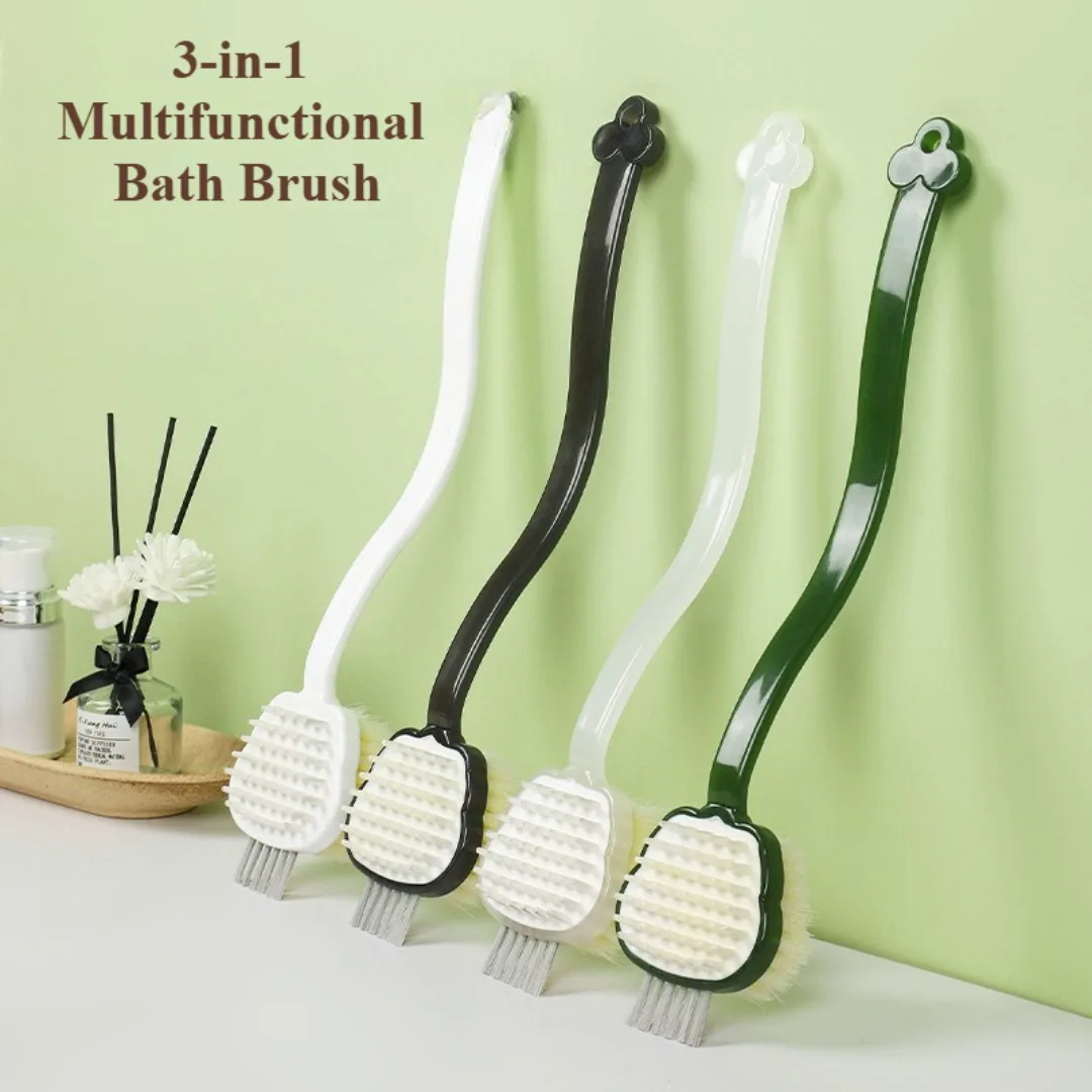 Bath Soft Back Scrubber Brush Bath Shower Sponge Scrubbing Brush with Handle Exfoliating Scrub Skin Massager Bath Supplies hot