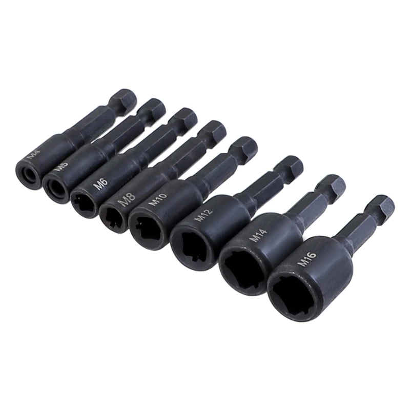 

8 Pcs Tap Die Socket Adapter 1/4" Shank Metric Screw Tap Wear Resistance