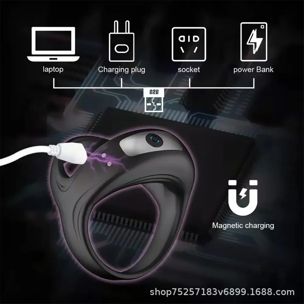 Vibrator Cockring Penis Cock Ring on for Man Delay Ejaculation Sex Toys for Men Couple Rings Penisring Toys