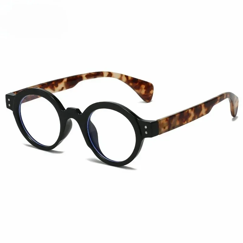 Vintage-Inspired Oversized Round Reading Glasses with Spring Leg and Anti-Blue Light Protection
