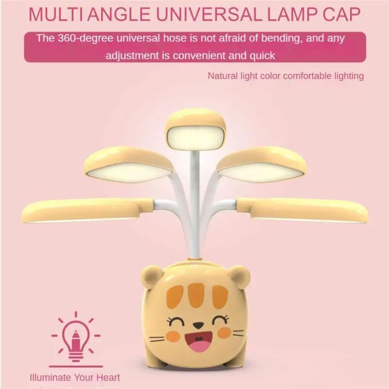 

Usb Rechargable Led Light Household Tools Desk Lamp Abs Table Lamp Student Reading Lamp Bedroom Lighting Bedside Lamp 250mah 3w