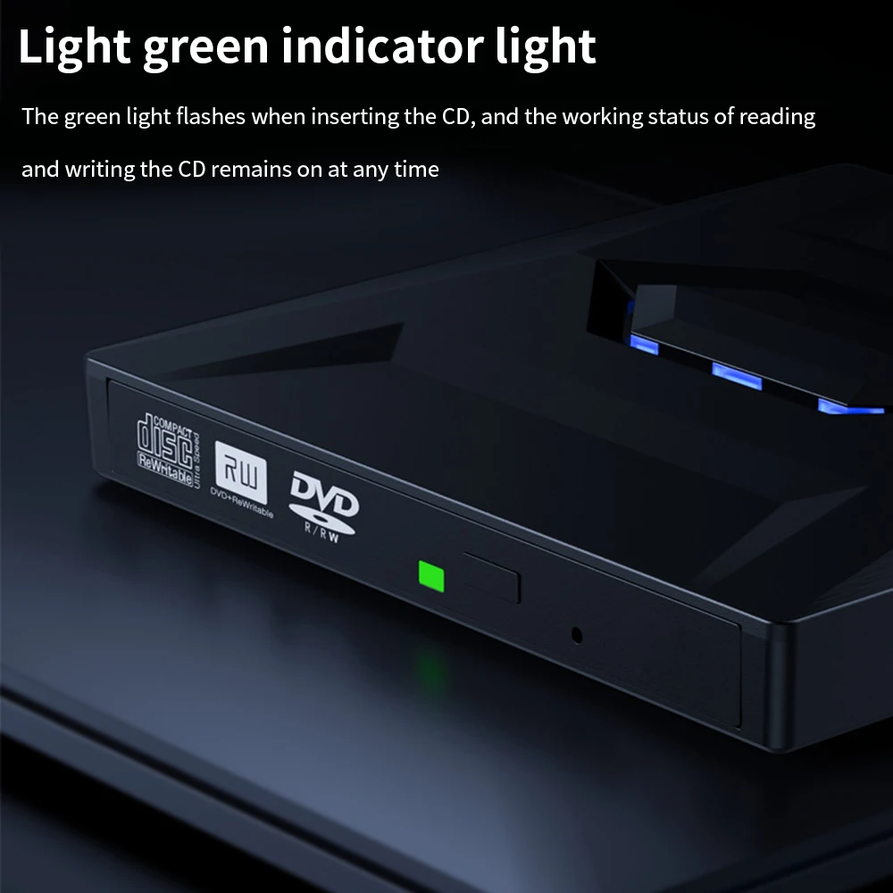 TISHRIC 외장 CD 플레이어, B21-Y 외장 광학 드라이브, C 타입, USB3.0 DVD 드라이브, DVD, CD-ROM RW 리더, 라이터 버너