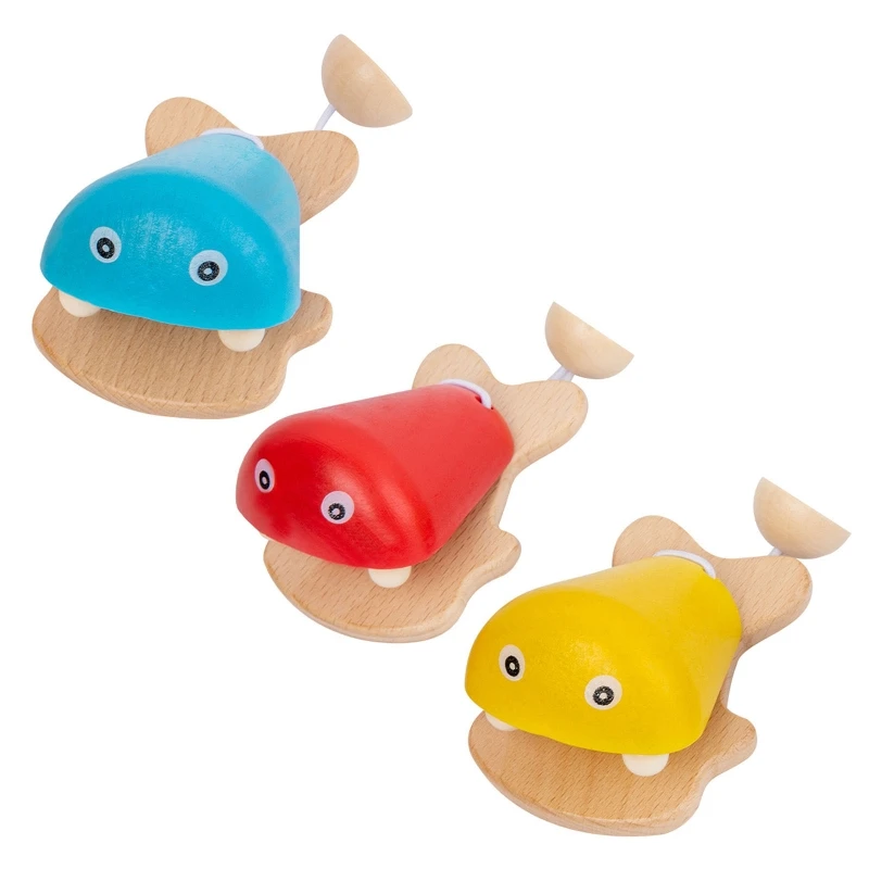 

Fish Musical Castanet Toy Wooden Percussion Instrument Easy Grab Educational Pounding Toy for Preschoolers 3