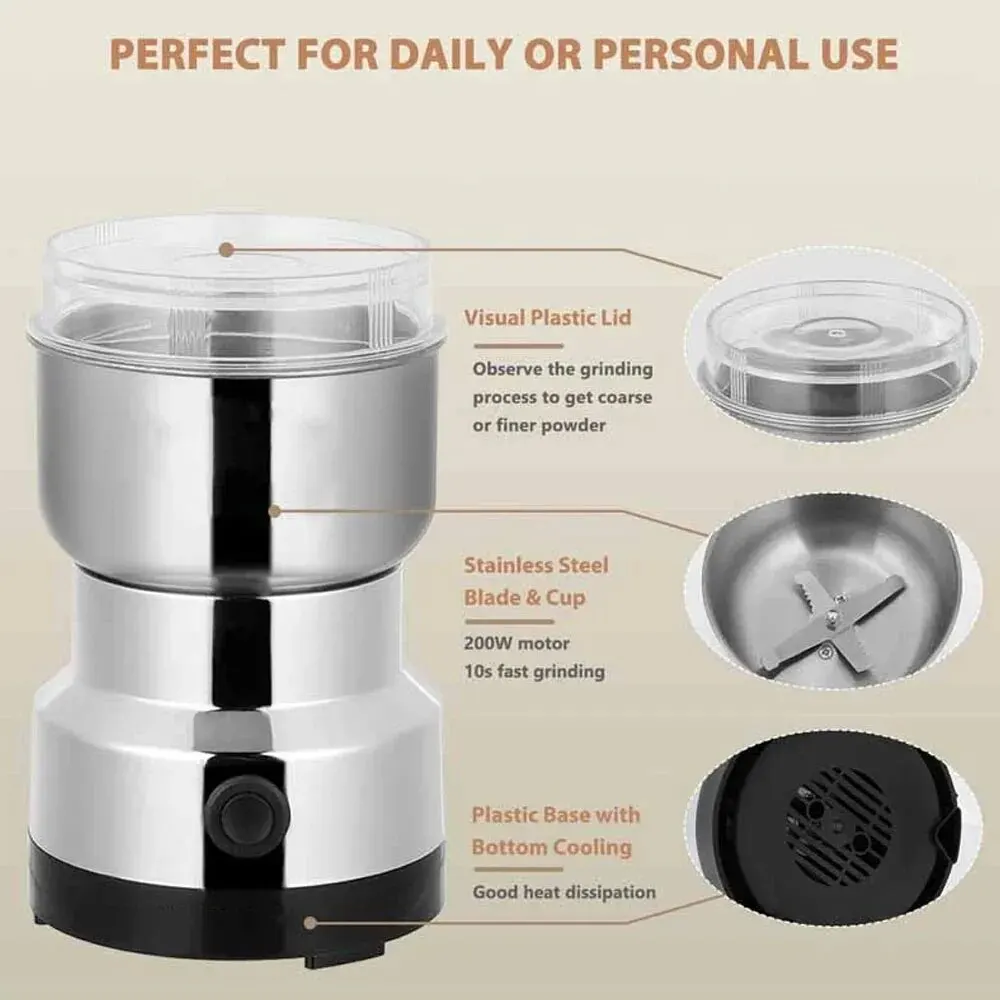 Stainless Steel Electric Coffee Bean Grinder with 4 Blades