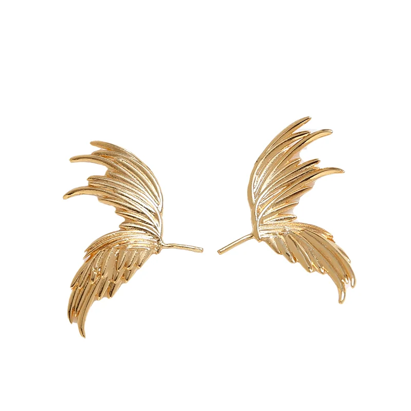 

1 pair copper plated real gold exquisite angel wings DIY jewelry discovery baroque pearl jewelry pin accessory materials