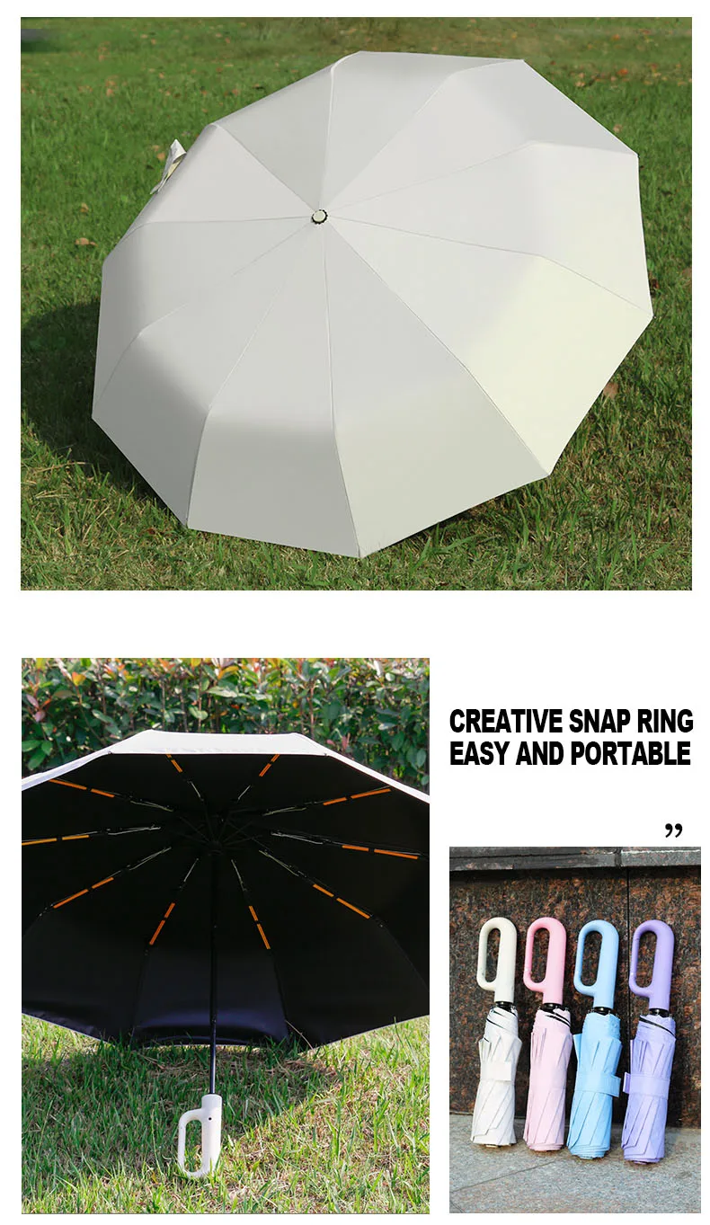 Description Picture 3 of itemUmbrella For Sunshine And Rainy Windproof Strong Automatic Folding Large Buckle Handle Double Bone Wind And Water Resistant
