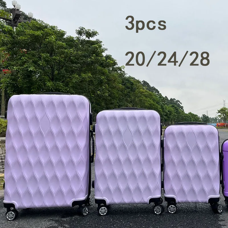 The New ABS Universal Wheel Luggage Case 20/24/28 Inch Three-piece Suit Boarding Suitcase