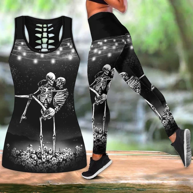 Moda Verão Crânio das mulheres Love Print Summer Vest para Mulheres Yoga  Tank Tops Leggings Suit - AliExpress