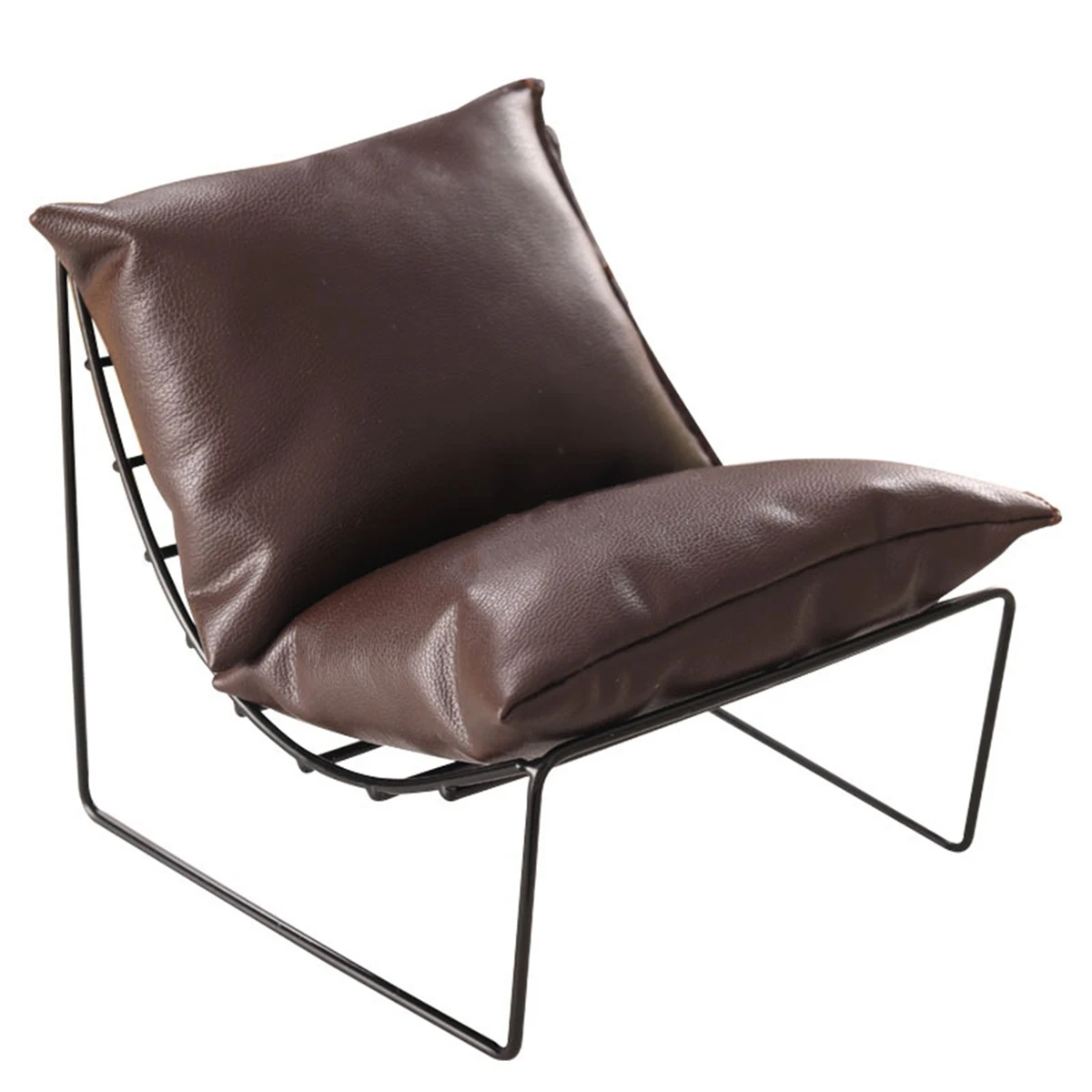 

Миниатюрное кресло Moon Chair в масштабе 1:6, кожаный мини-диван, одиночный стул для кукольного домика, аксессуары, темно-коричневый