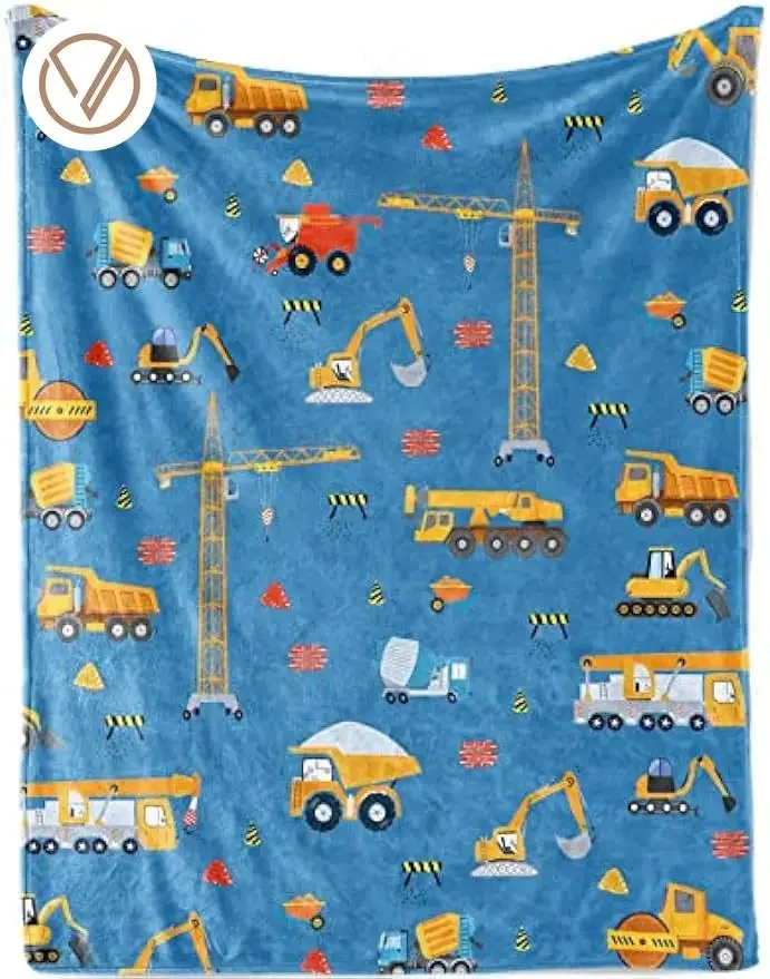

Blanket for Baby Boys, Excavator Truck Flannel Blanket, Engineering Vehicle Throw Blanket for Boy Toddlers Throw Blanket