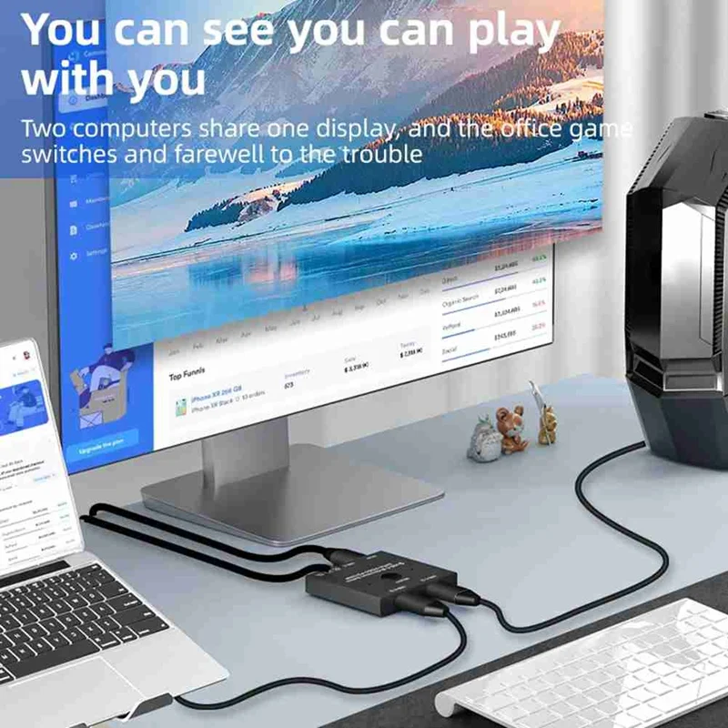Bi-Directional 8K USB C KVM Switch USB3.1 Type-C Splitter Cable For Video 8K@30Hz 4K@120Hz PD 100W 10Gbps 6
