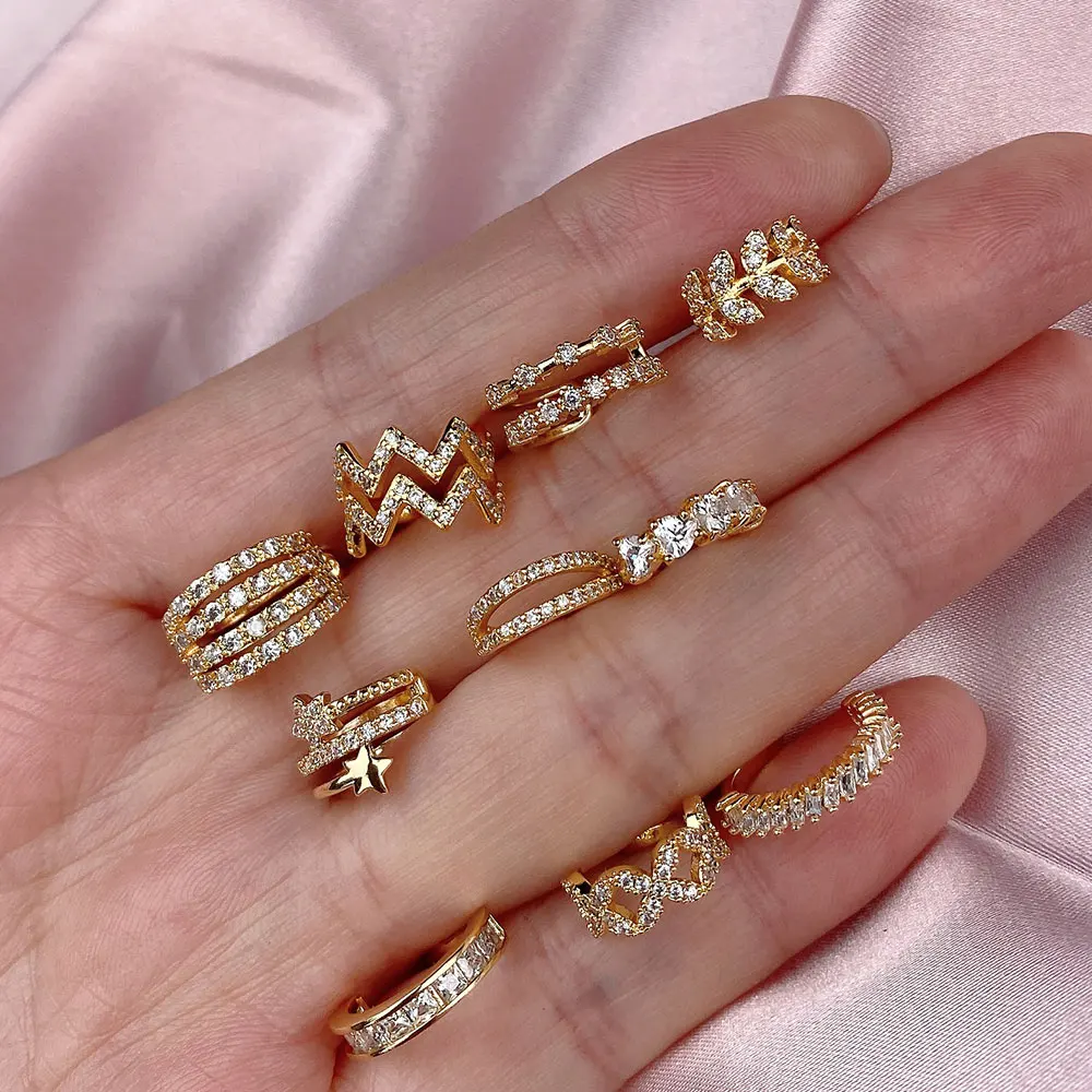 1Piece Women ear clip Climber Ear Cuff Ear Clip CZ No Pierced C Shape Geometric Small Earcuff Wrap Earcuff Clips Jewelry Gifts